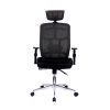 Techni Mobili High Back Executive Mesh Office Chair with Arms; Lumbar Support and Chrome Base; Black