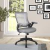 Techni Mobili Mid-Back Mesh Task Office Chair with Height Adjustable Arms; Grey