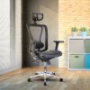 Techni Mobili High Back Executive Mesh Office Chair with Arms; Headrest and Lumbar Support ; Black
