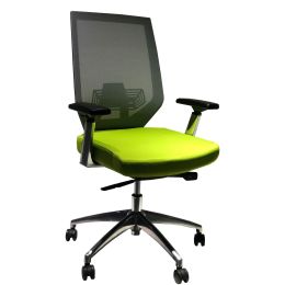 Adjustable Mesh Back Ergonomic Office Swivel Chair with Padded Seat and Casters; Green and Gray