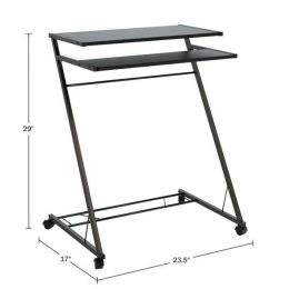 Rolling Laptop Cart with Casters for Mobility (Black)