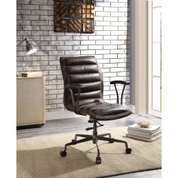 Zooey Office Chair in Distress Chocolate Top Grain Leather YJ