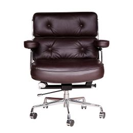 Lobby brown color swivel Leather office  chair