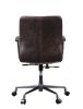 Zooey Office Chair in Distress Chocolate Top Grain Leather YJ