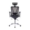 Techni Mobili High Back Executive Mesh Office Chair with Arms; Headrest and Lumbar Support ; Black