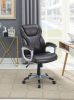 Adjustable Height Office Chair with PU Leather; Brown