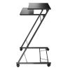 Rolling Laptop Cart with Casters for Mobility (Black)