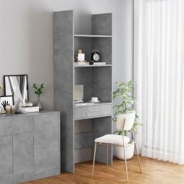 Book Cabinet Concrete Gray 23.6"x13.8"x70.9" Engineered Wood