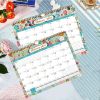 Wall Calendar 2023.7-2024.12 With18 Months,July 2023-December 2024,13.''x10'' Twin-Wire Binding+Hanging Hook +Ruled Blocks,Countdown Design Floral Cal