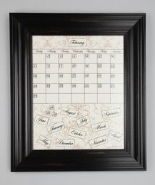 Organizer, Dry Erase Calendar Board Framed Black Medium Contrast Home and Office organization