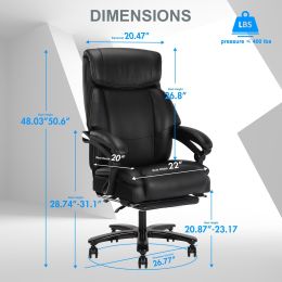 Back Design Big and Tall Black Fabric Executive Office Chair