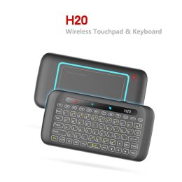 H20 Mini Wireless Keyboard Backlight Touchpad Air Mouse IR Leaning Remote Control for Andorid Box Smart TV Windows PK H18 Plus