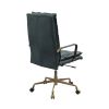 Tinzud Office Chair in Dark Green Top Grain Leather 93166