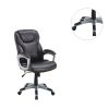 Adjustable Height Office Chair with PU Leather; Brown