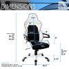 Techni Mobili Ergonomic Essential Racing Style Home &amp; Office Chair; White