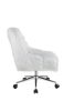 Arundell II Office Chair in White Faux Fur &amp; Chrome Finish OF00122