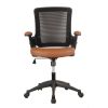 Techni Mobili Mid-Back Mesh Task Office Chair with Height Adjustable Arms; Brown