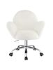 Jago Office Chair in White Lapin &amp; Chrome Finish OF00119