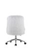 Arundell II Office Chair in White Faux Fur &amp; Chrome Finish OF00122