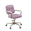 Siecross Office Chair in Pink Top Grain Leather OF00400