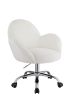 Jago Office Chair in White Lapin &amp; Chrome Finish OF00119