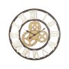 30" Brown Metal Gear Wall Clock