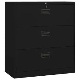 Filing Cabinet Black 35.4"x18.1"x40.6" Steel