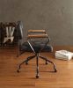 Hallie Office Chair in Vintage Black Top Grain Leather