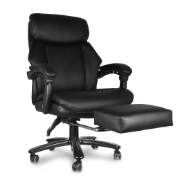 Free shipping Leather office Chair ; PU faux leather;  till function 90-130 degree; black color max uploaded 400LBS