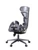 Megan Office Chair in Vintage Black Top Grain Leather & Aluminum YJ