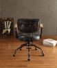 Hallie Office Chair in Vintage Black Top Grain Leather
