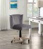 Cliasca Office Chair; Gray Velvet AL