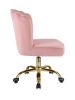 Moyle Office Chair in Rose Quartz Velvet &amp; Gold Finish OF00116