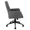 Techni Mobili Modern Upholstered Tufted Office Chair with Arms; Grey