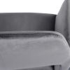 Velvet Upholstered Adjustable Swivel Office Chair; GREY