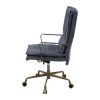 Tinzud Office Chair; Gray Leather 93165