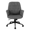 Techni Mobili Modern Upholstered Tufted Office Chair with Arms; Grey