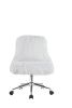 Arundell II Office Chair in White Faux Fur &amp; Chrome Finish OF00122