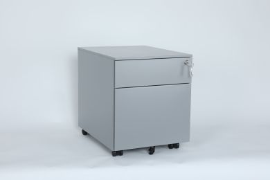 2 Drawer Mobile File Cabinet with Lock Metal Filing Cabinet for Legal/Letter/A4/F4 Size;  Fully Assembled Include Wheels;  Home/Office Design; GREY