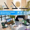 3 in 1 Wireless Charger Foldable Fast Charging Station Stand Dock Fit for iPhone 13 12 11 Pro Samsung S22 S21 Qi-enabled Android Phone Wireless Earbud