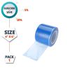 Universal Barrier Film 4" x 6". Roll of 1200 Disposable Adhesive Blue Tape in Dispenser Box. Protective Plastic 2 mil Sheets for Dental; Tattoo; Medic