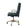 Tinzud Office Chair in Dark Green Top Grain Leather 93166