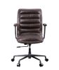 Zooey Office Chair in Distress Chocolate Top Grain Leather YJ