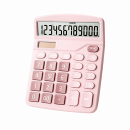 1pc Standard Function Calculator 12 -Bit Solar Dual Power Supply Calculator, With Large LCD Display (Items: Large-screen, Color: pink)