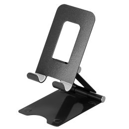 Desktop Phone Stand Adjustable Foldable Tablet Holder Cradle Dock Fit For 4-10in Devices (Color: black)