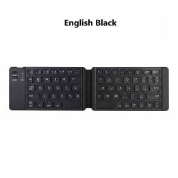 Light-Handy Mini Wireless Bluetooth Folding Keyboard; Foldable Wireless Keypad for IOS/Android/Windows ipad Tablet phone (Ships From: China, Color: English Black B05)