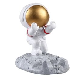 Creative Astronaut Phone Holder Spaceman Cell Phone Stand Cute Funny Smartphone Holder Bracket For Desk Home Office (Color: Gold, size: Hand push)