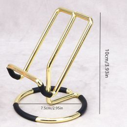 Simple Elegent Iron Plating Cell Phone Stand Holder Cradle For Office Desk (Color: Golden)