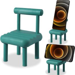 1pc Detachable Small Stool Cell Phone Holder; Creative Fashion Cute Desktop Decorate; Chair Phone Stand (Yellow; Green; Pink; Blue) (Color: Blue)