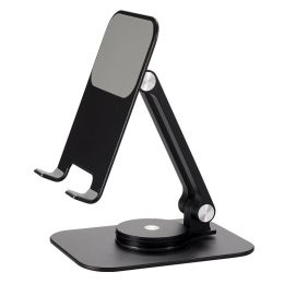 Adjustable Cell Phone Holder Telescopic Desktop Phone Dock Holder (Color: black)